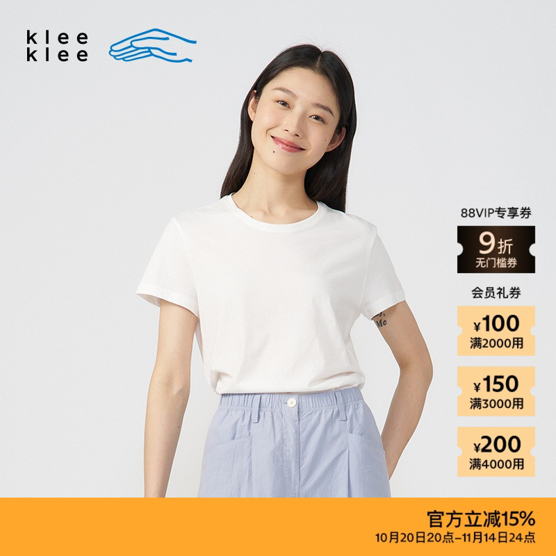 kleeklee环保棉针织布合身T恤
