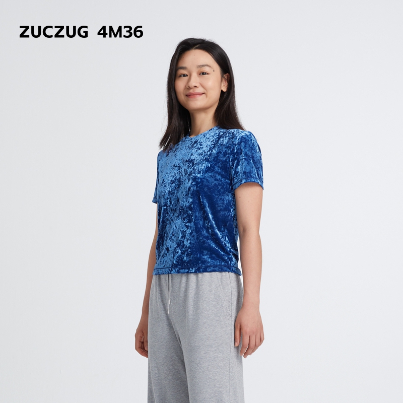 ZUCZUG4M36光泽丝绒修身T恤