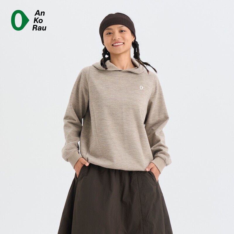 素然 AnKoRau 安高若 冬女士户外超细羊毛保暖连帽卫衣