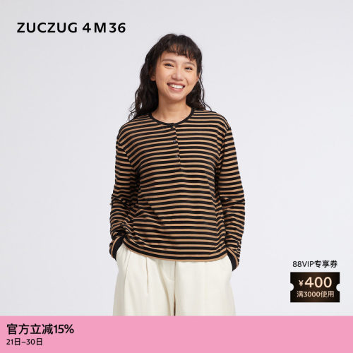 ZUCZUG4M36半开襟合体长袖T恤