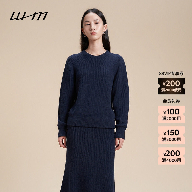 WHM羊驼毛针织圆领上衣