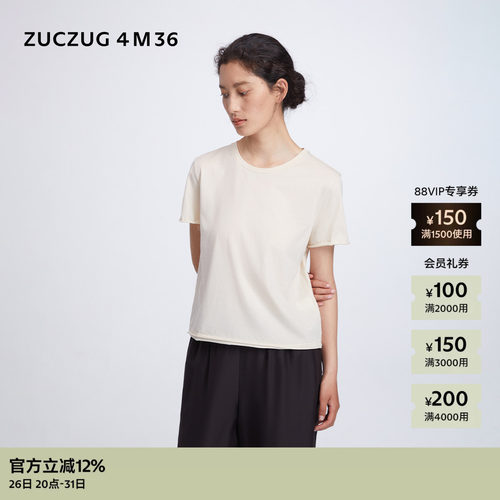 ZUCZUG4M36针织布小圆领短袖T恤