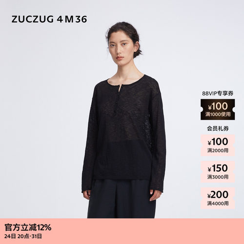 ZUCZUG4M36横机半开襟长袖T恤