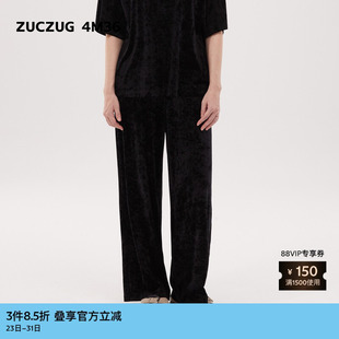 气质光泽丝绒直筒裤 素然ZUCZUG 女士经典 春季 4M36