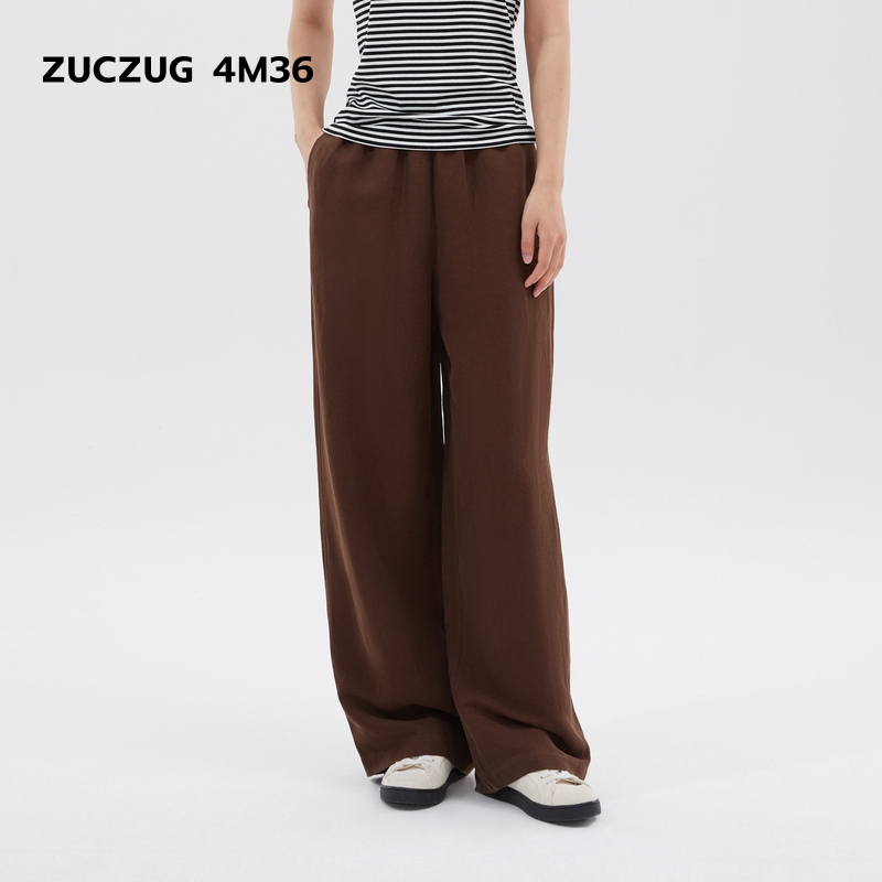 ZUCZUG4M36基础款丝麻直筒裤