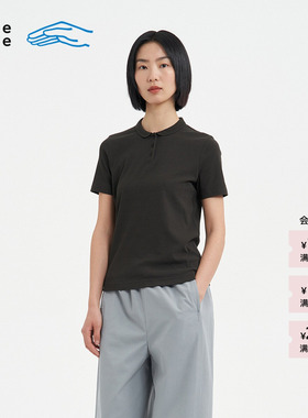 【新品】素然 Klee Klee 26春女士通勤环保棉罗纹轻薄POLO领T恤