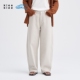 25秋女士环保棉复古阔系汉麻白牛仔弯刀裤 素然klee klee