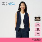 素然klee 休闲环保棉靛蓝染斜纹马甲 女士经典 klee 25春季