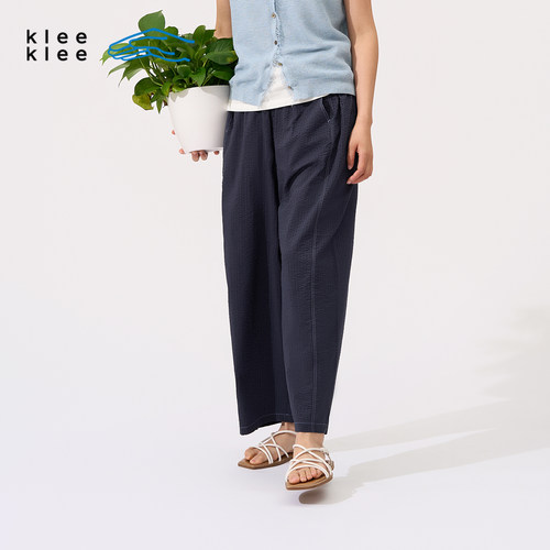 KleeKlee丝棉泡泡纱松锥吊脚裤