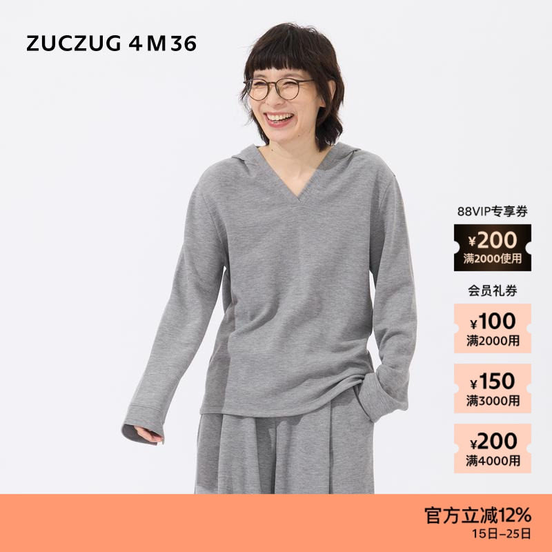 ZUCZUG4M36空气层V领带帽卫衣