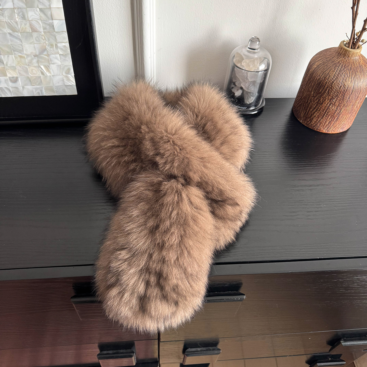 狐狸毛双面手工编织轻柔唯美