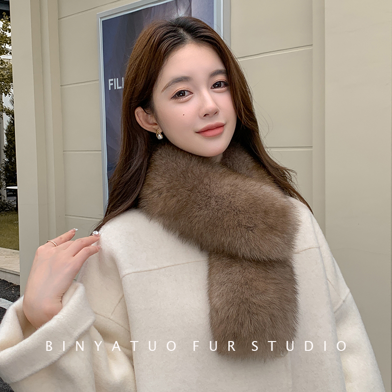 秋冬韩国狐狸毛围巾双面毛