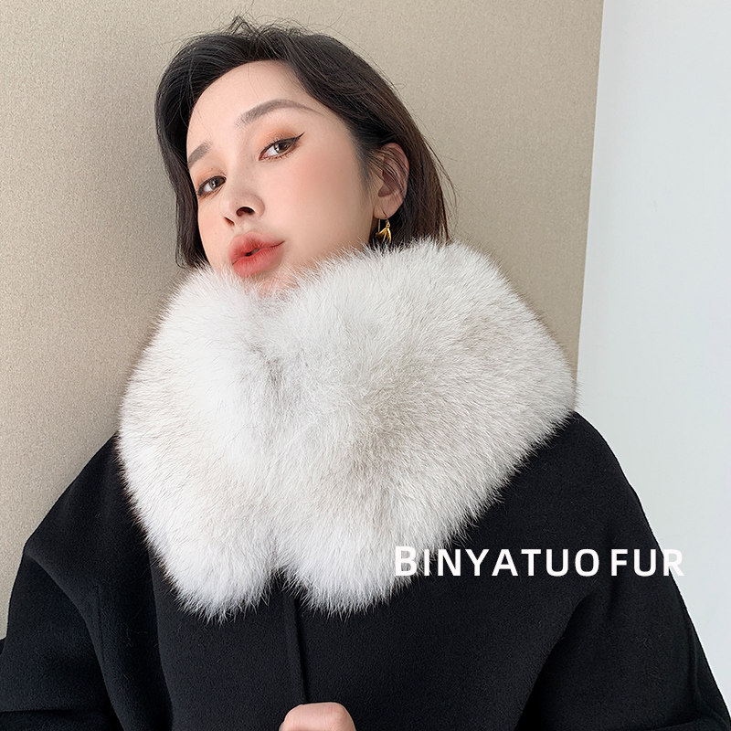 宾雅图 大气版狐狸整皮大围脖 女士皮草披肩 冬季坎肩 毛领大围巾