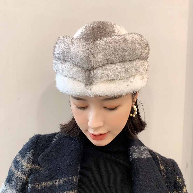 宾雅图气质型芬兰水貂整皮空姐帽