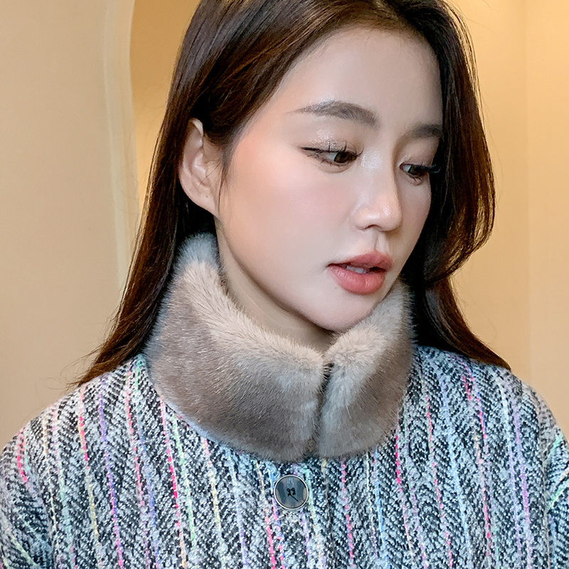 简约百搭男女水貂整皮围巾