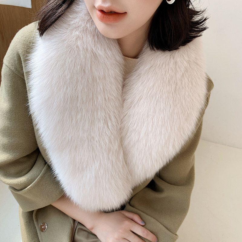 宾雅图狐狸皮大青果围巾真毛假