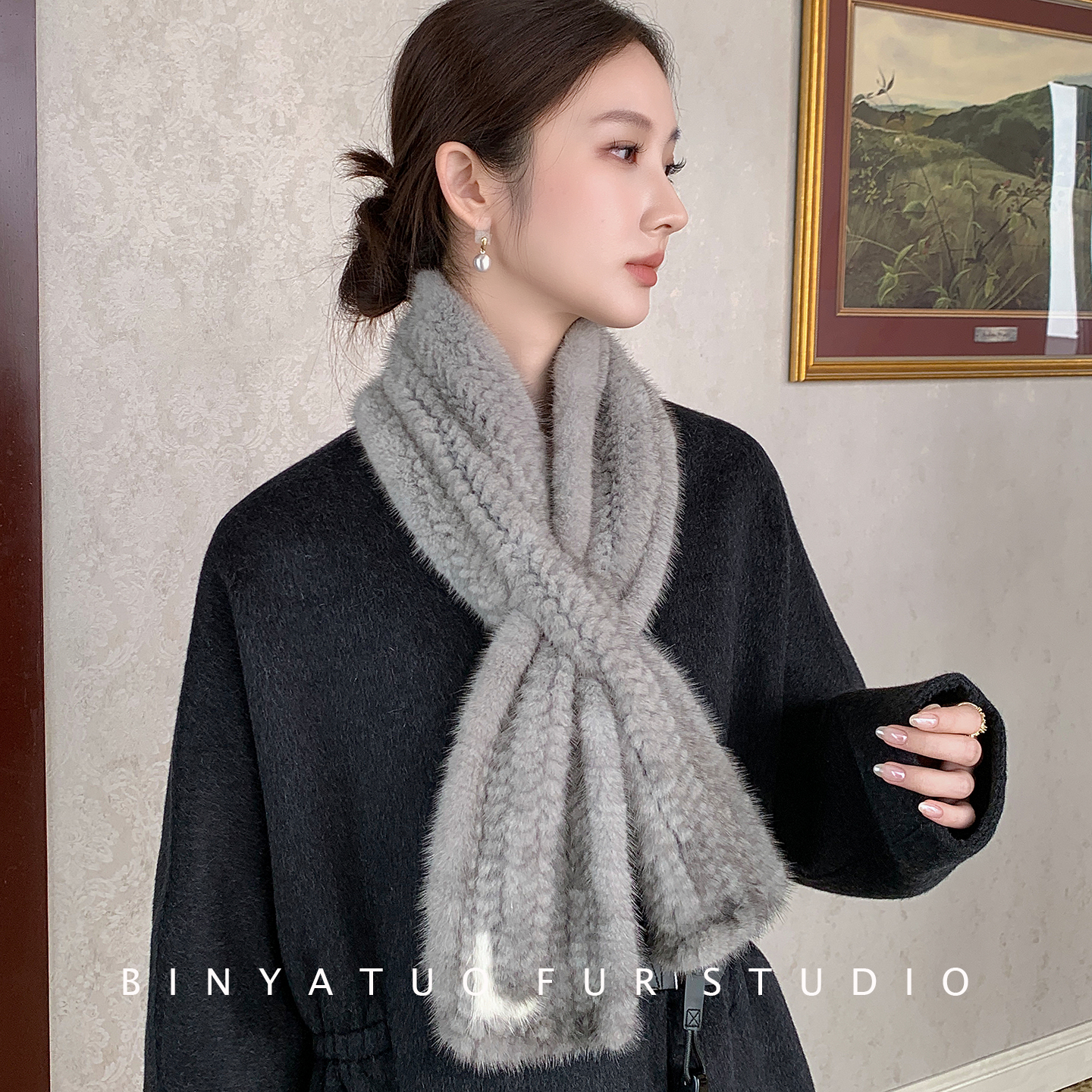 水貂手工双面编织简约显气质