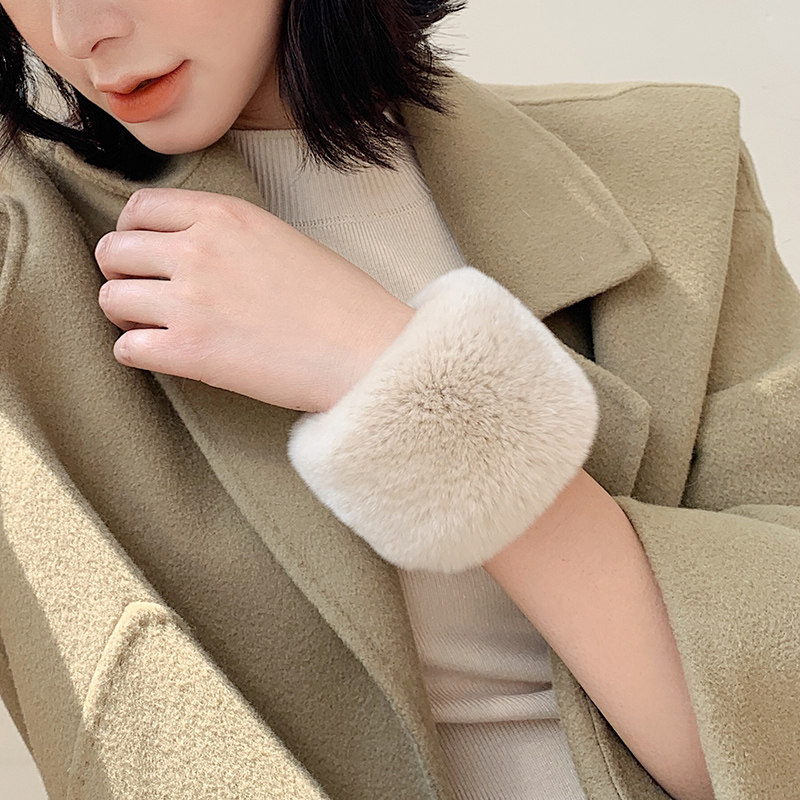 韩国皮草手环柔软可折叠拍拍圈