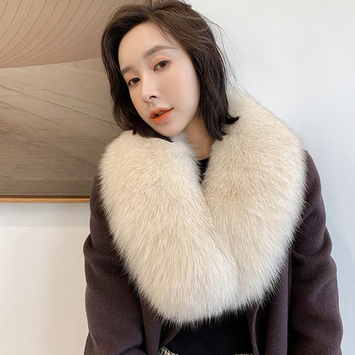 宾雅图整皮狐狸毛皮草领子围巾