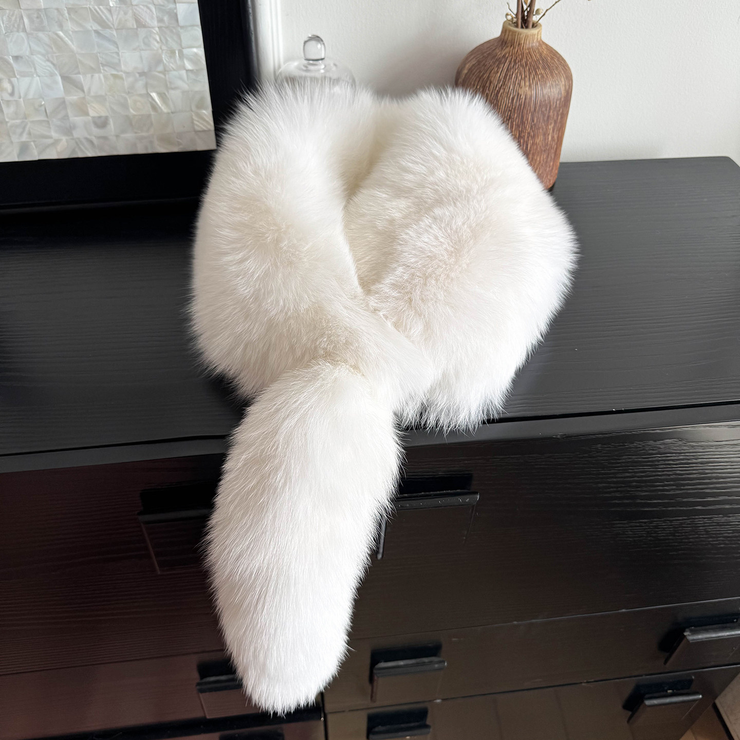 双面狐狸毛整只狐狸大尾巴保暖围脖 冬天保暖真毛高级感围巾女