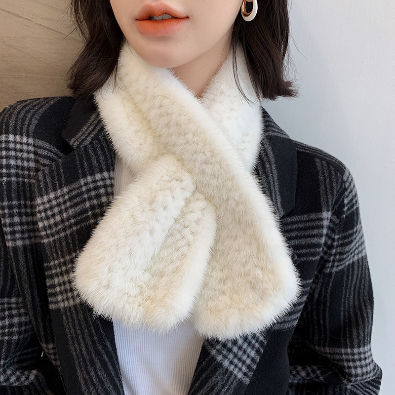 宾雅图精致型水貂毛编织基础围巾