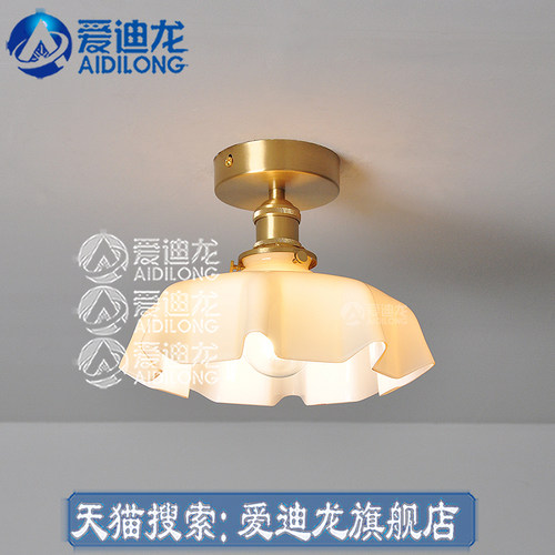 吸顶灯玻璃中古风装修浪漫纯铜