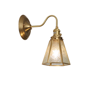 复古海棠花玻璃壁灯老上海床头黄铜壁灯民宿楼梯走廊浴室镜前灯