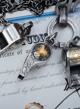 Saint Z Studio老银币&925全手工改造银口哨 职人手作EDWH01-04