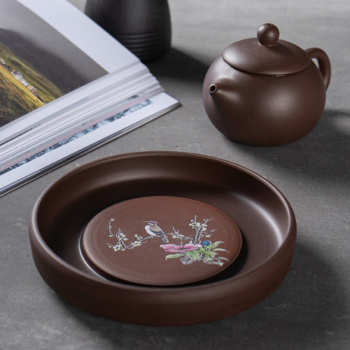 原矿紫砂壶底座功夫茶具