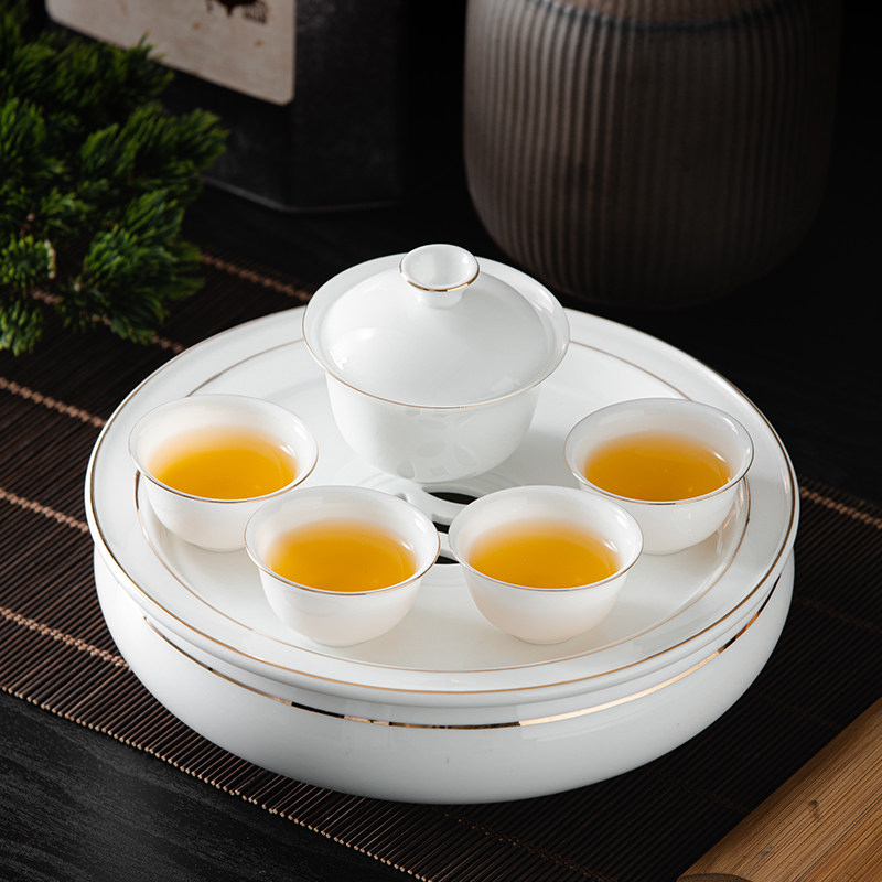 潮汕羊脂玉白瓷功夫茶具套装