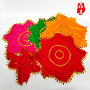 儿童舞蹈手绢花扭秧歌跳舞手帕加厚成技巧东北二人转金丝绒八角巾