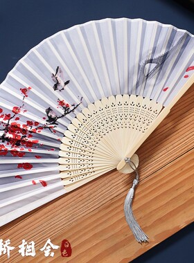 舞蹈汉服走秀夏季古典旗袍折扇