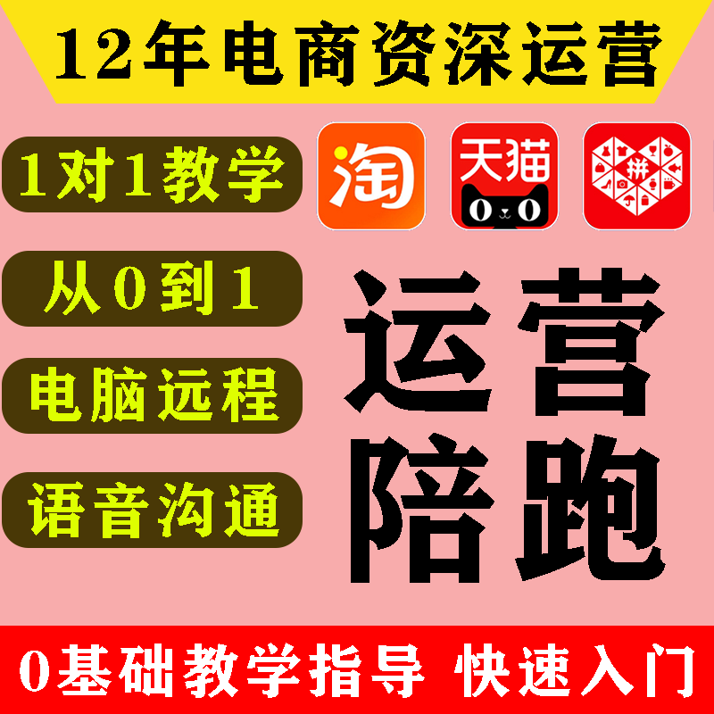 淘宝运营教程天猫教学电商陪跑新手开店指导拼多多推广培训课程