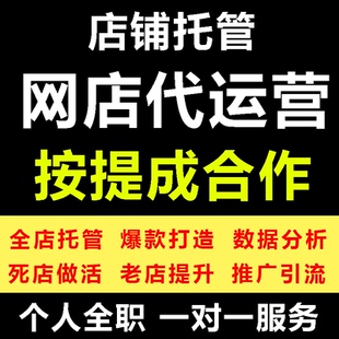 淘宝代运营整店铺托管新开网店个人陪跑天猫推广优化拼多多纯提成