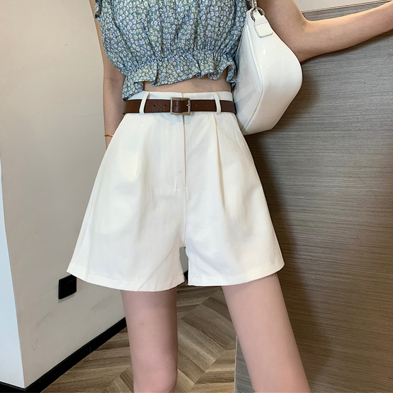 大码短裤女夏薄款胖妹妹mm高腰宽松显瘦五分裤阔腿a字休闲中裤潮