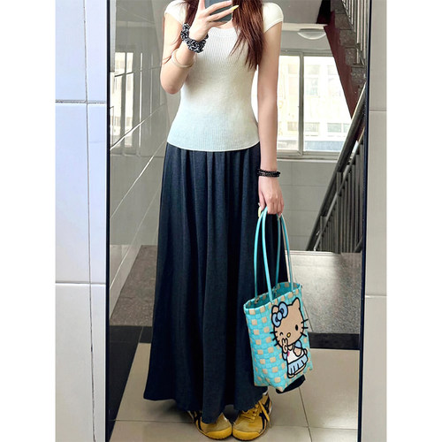 巨遮胯！灰色遛弯半身裙~