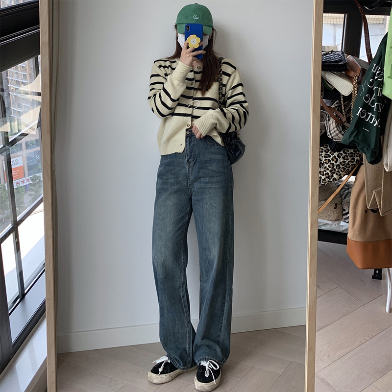 巨巨巨显瘦！复古蓝牛仔裤~