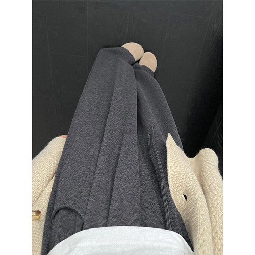 显瘦神裤！深灰色糯米休闲裤~