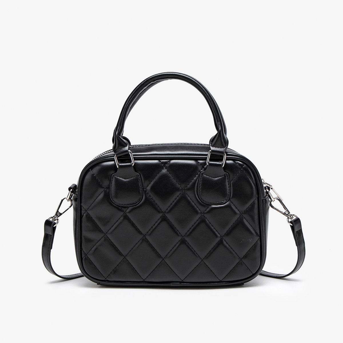 米印波士顿手提女包2025新款通勤菱格单肩斜跨休闲时尚保龄球包包