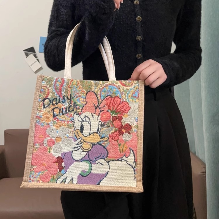帆布女麻布手提袋新款妈咪手提袋