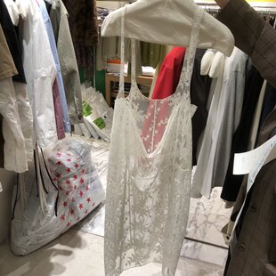 韩国代购女装2026早春TEMPTING蕾丝透视感叠穿时髦吊带连衣裙