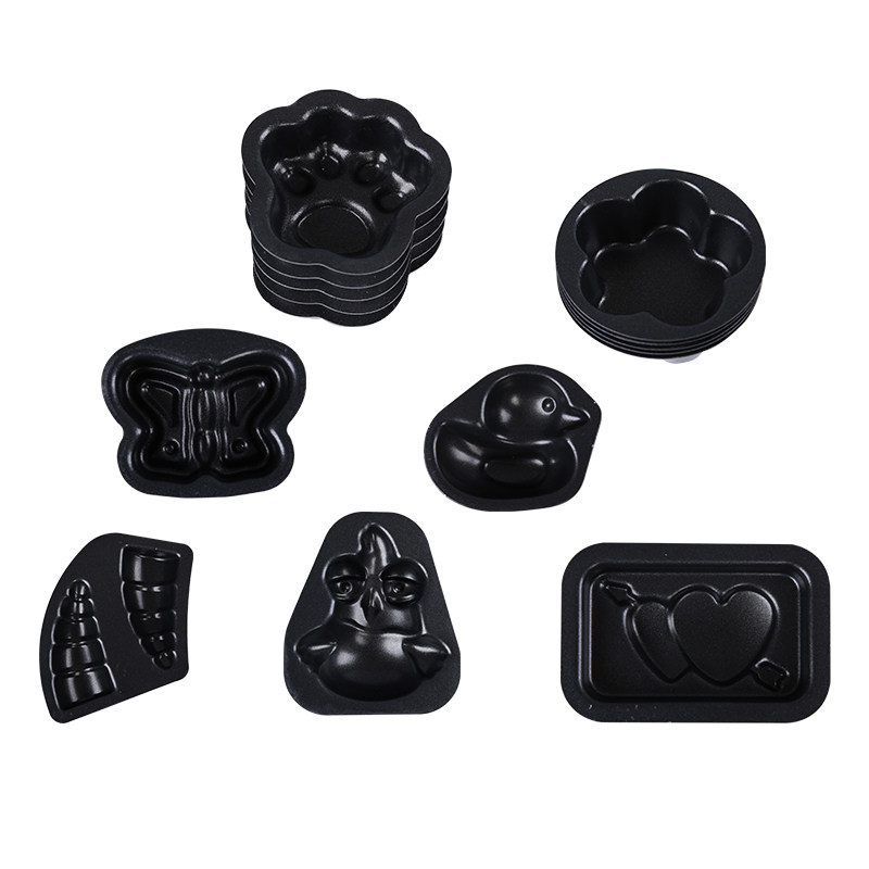 三能小蛋糕模具小鸭小鸡猫爪梅花爱心蝴蝶模具烤箱空气炸锅用模具