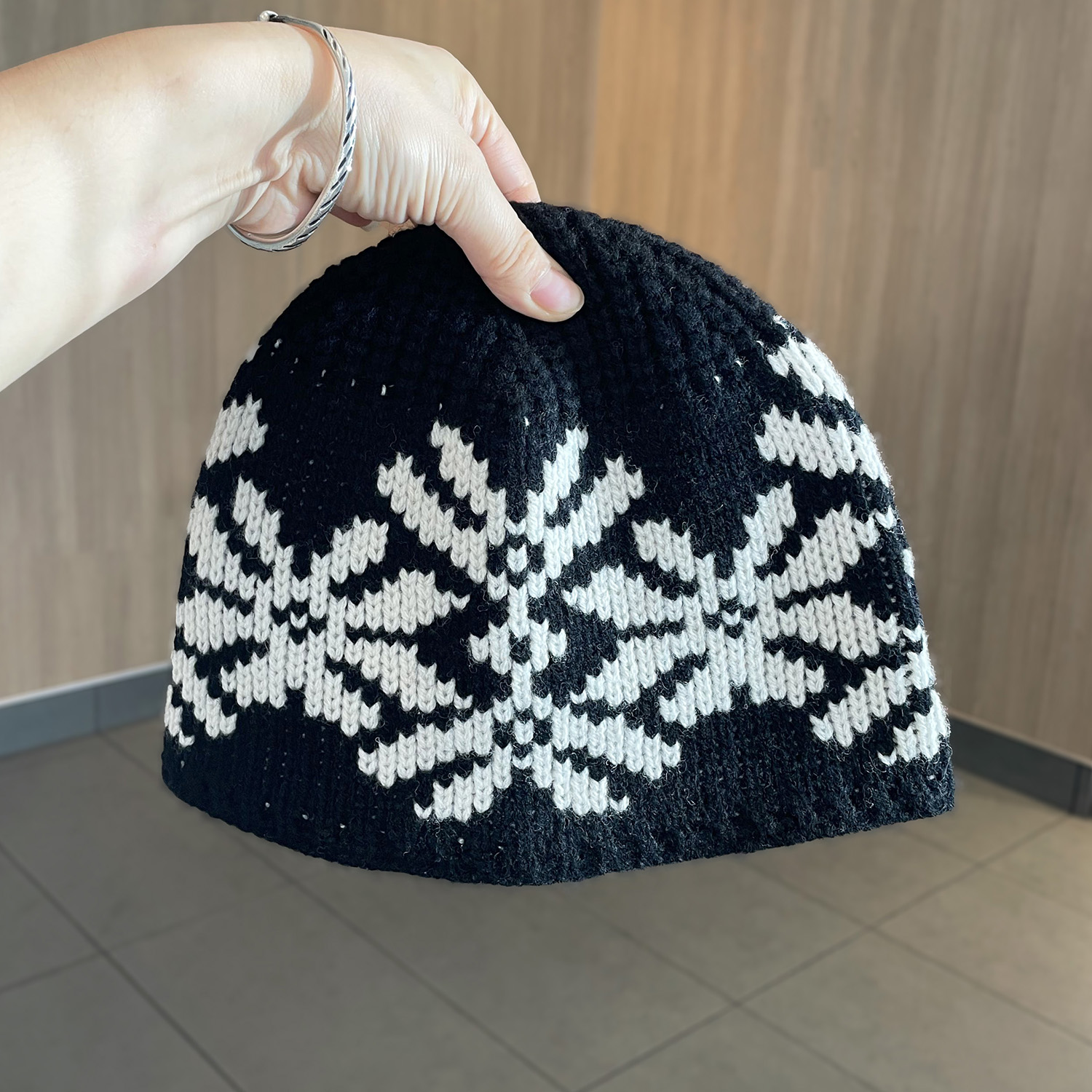 纯羊毛针织帽女秋冬保暖护耳冷帽高级感费尔岛风包头帽子2025新款