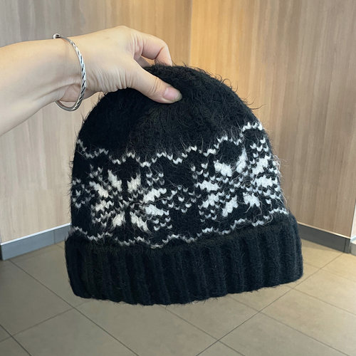 费尔岛风加绒针织帽冬季保暖