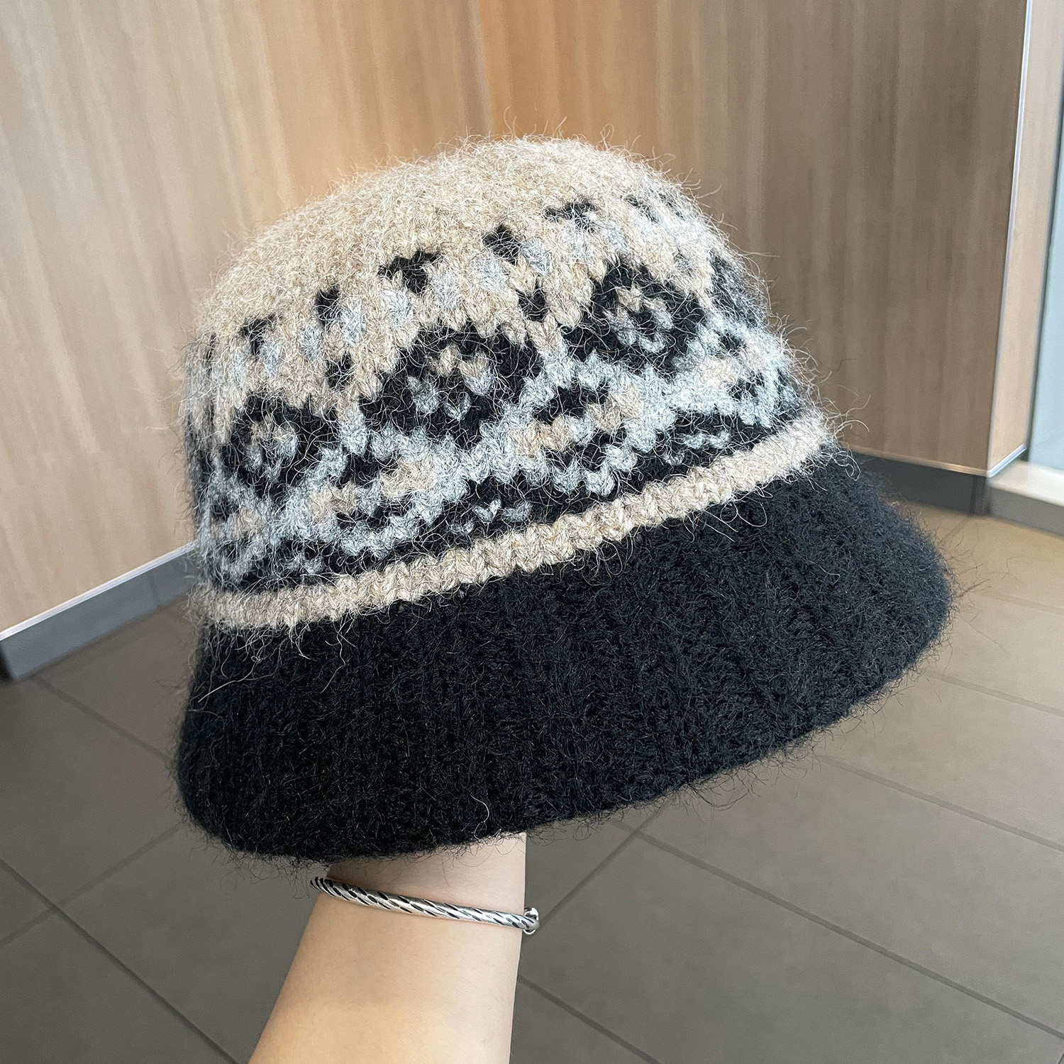 费尔岛风毛线渔夫帽女秋冬季保暖