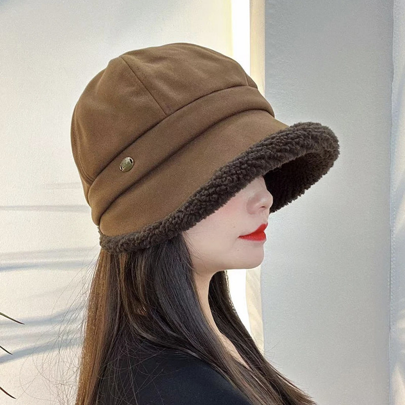 冬季保暖渔夫帽女加厚护耳羊羔毛鸭舌帽子显脸小时尚东北毛呢盆帽,服饰配件/皮带/帽子/围巾,帽子,淘宝优惠券,粉丝福利购,淘宝优惠卷