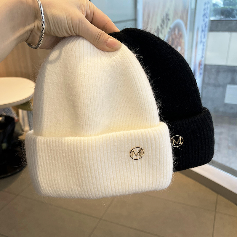 兔毛针织帽子女冬季护耳保暖