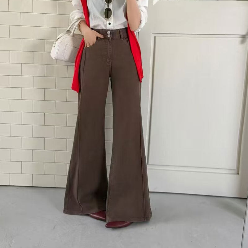 美式设计感阔腿牛仔裤女高街复古咖色宽松直筒裤梨形身材拖地长裤,女装/女士精品,牛仔裤,淘宝优惠券,粉丝福利购,淘宝优惠卷