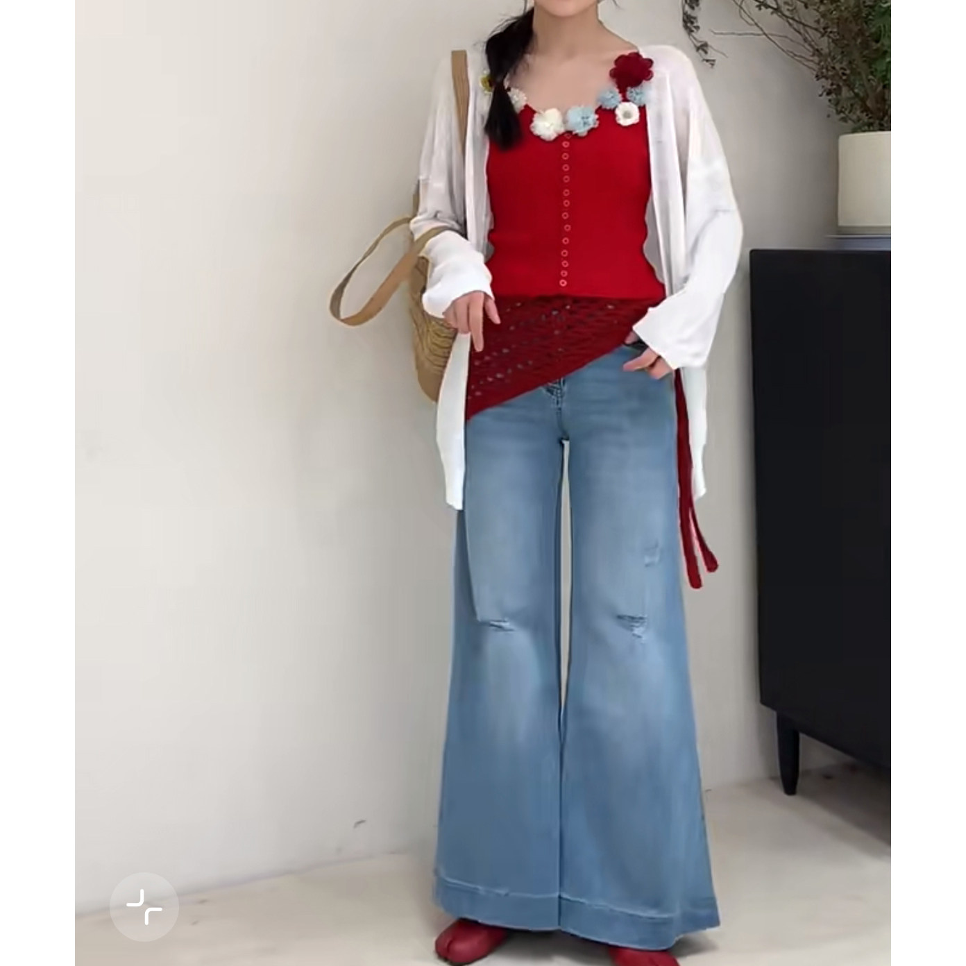 2025春秋季新款韩版高腰显瘦破洞设计感小众阔腿牛仔裤女,女装/女士精品,牛仔裤,淘宝优惠券,粉丝福利购,淘宝优惠卷