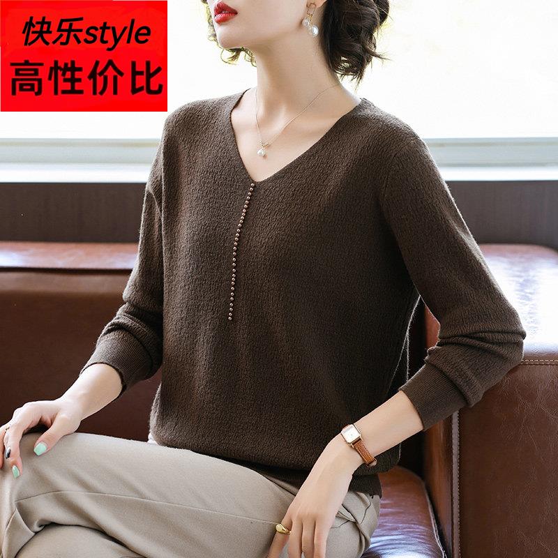 妈妈春秋洋气针织薄上衣服中年女装春装2026新款中老年时尚打底衫